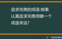 追求完美过程（追求完美过程的成语）