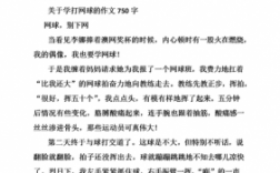 打网球过程的作文（打网球作文500字左右）