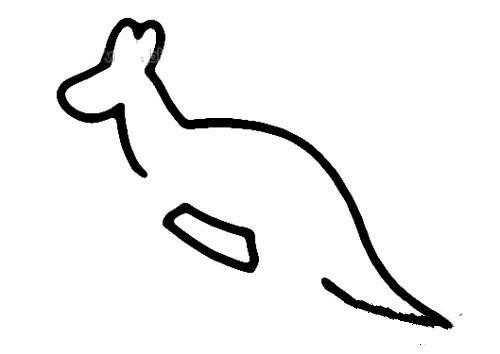 袋鼠简笔画过程（袋鼠简笔画法）-图2