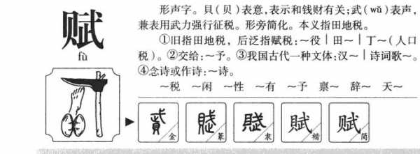 赋字演变过程（赋的字形构造）-图1