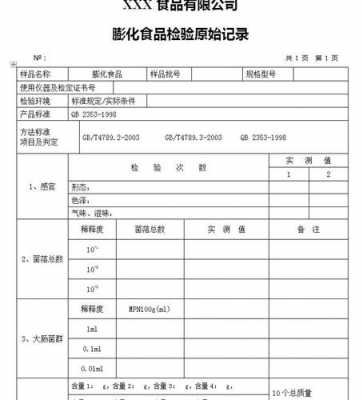 食品过程检验记录（食品过程检验记录表模板）-图1